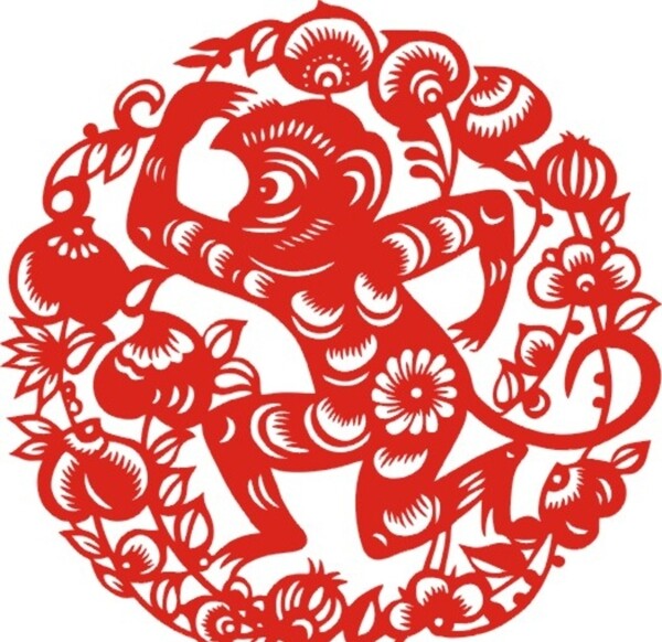 猴子窗花圖