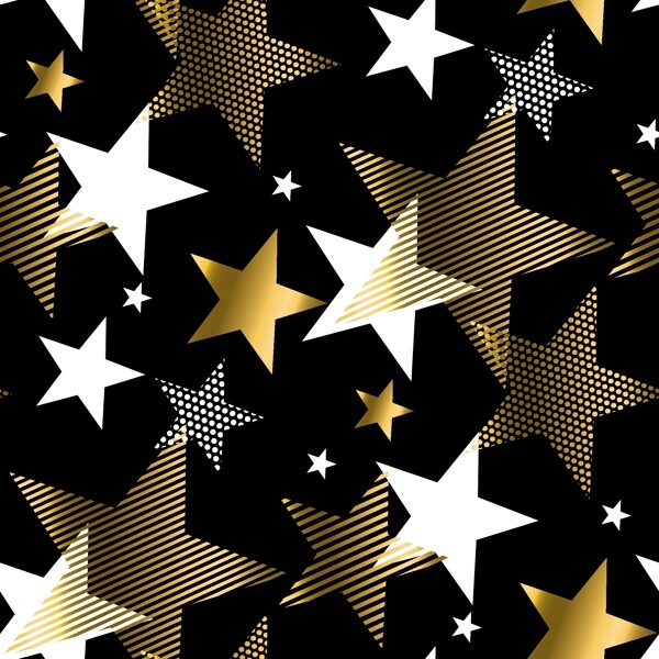金色五角星精致圣诞节底纹素材
