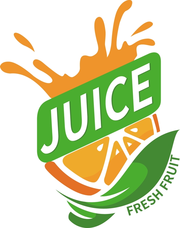 绿色鲜榨果汁饮品logo