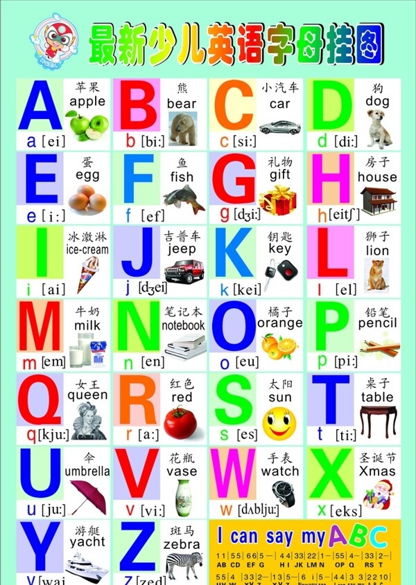 幼兒字母表高清圖片