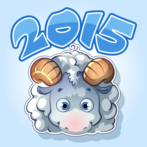 2015可爱卡通绵羊设计矢量素材