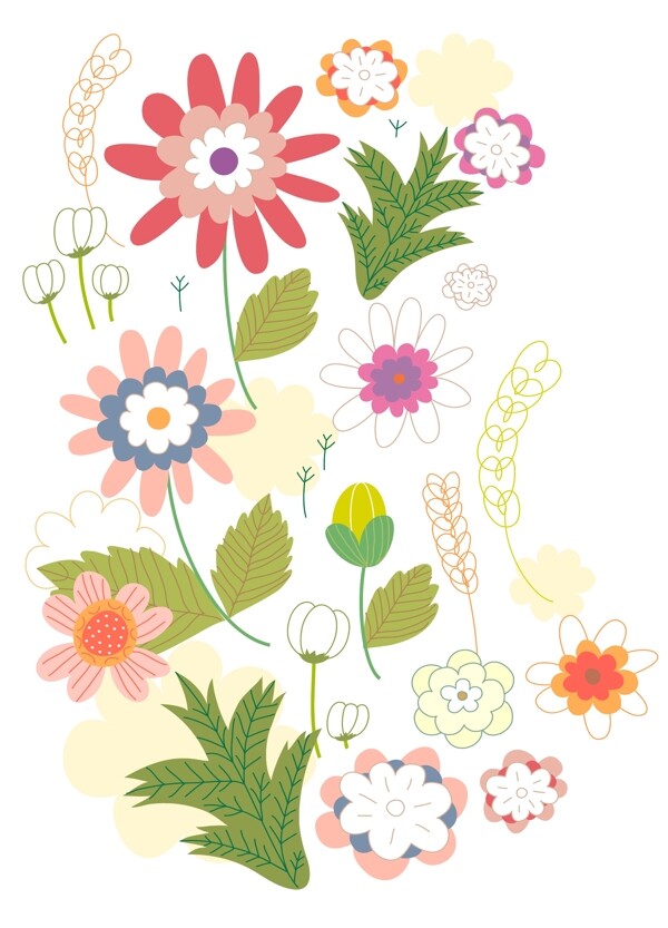 矢量花卉植物图案