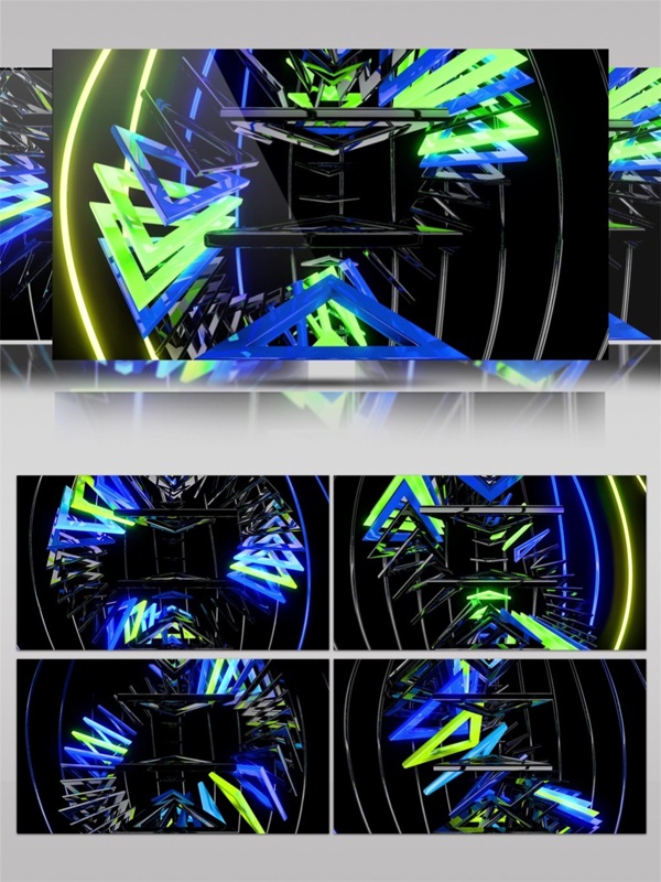 科技彩色三维立体科幻结构视频素材