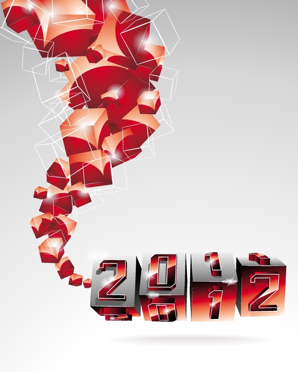 2012年字体图形背景设计04矢量素材