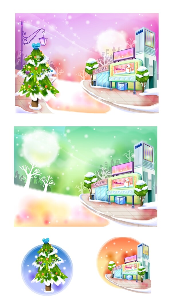 風(fēng)景插畫(huà)矢量圖