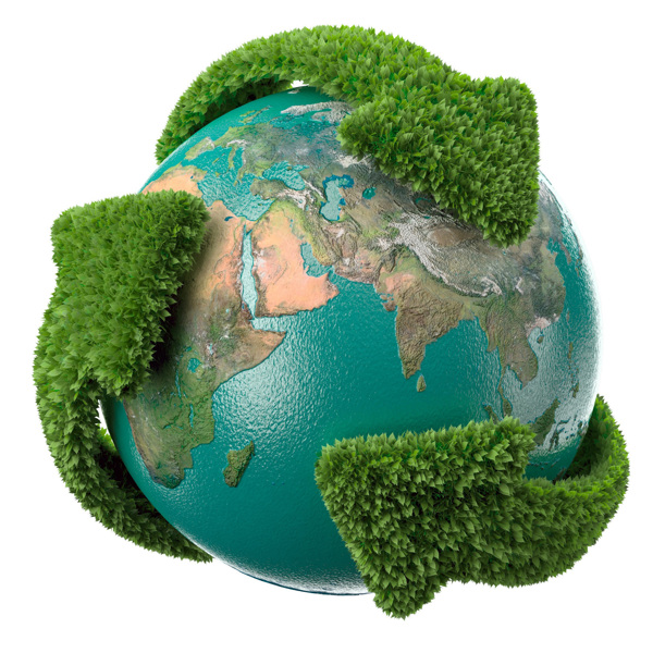 绿色环保地球极坐标高清图片