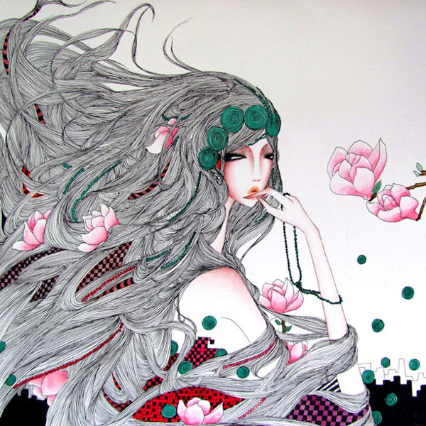 位圖插畫時尚插畫人物插畫藝術(shù)效果免費素材