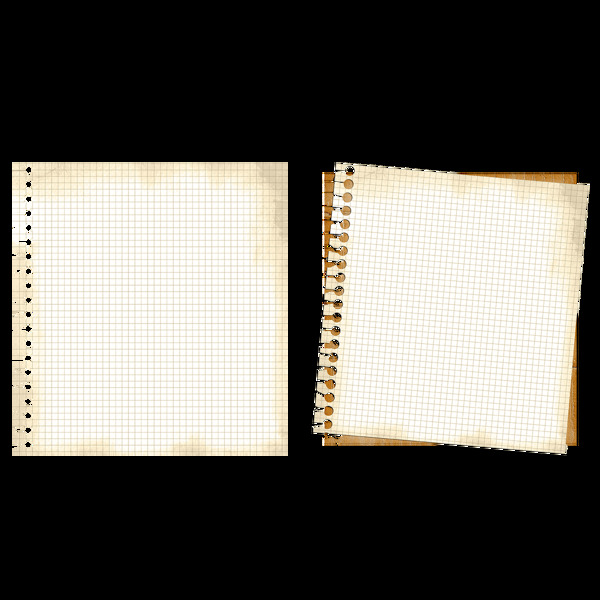 两种本子纸张免抠png透明图层素材