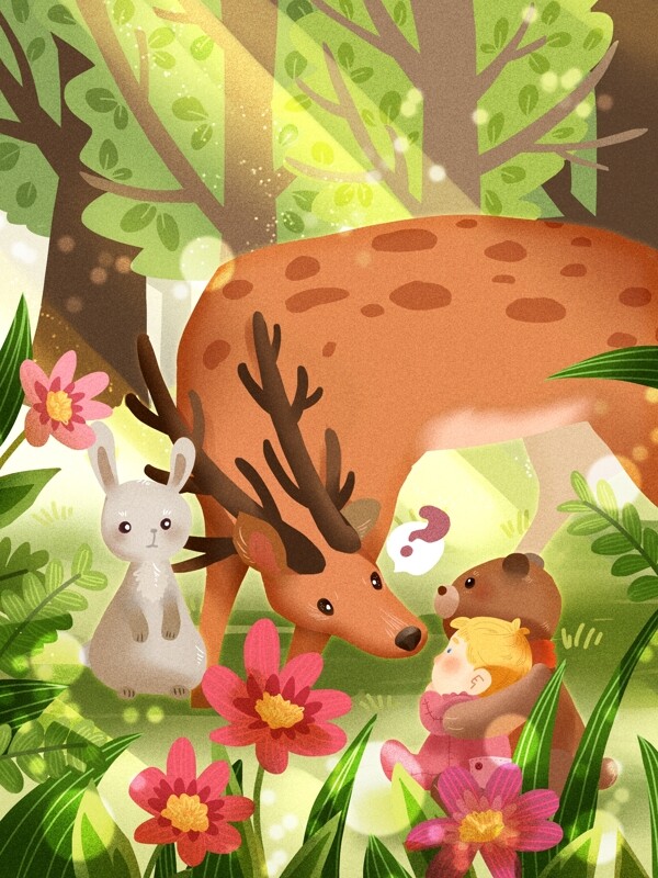 林深时遇见鹿之鹿在丛中看见玩具熊和婴儿