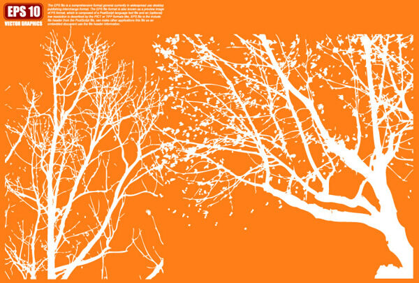 橙色树木矢量图背景