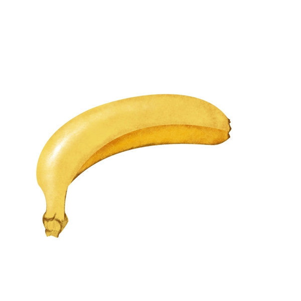 黄色一根香蕉新鲜水果绿色食品天然健康手绘写实