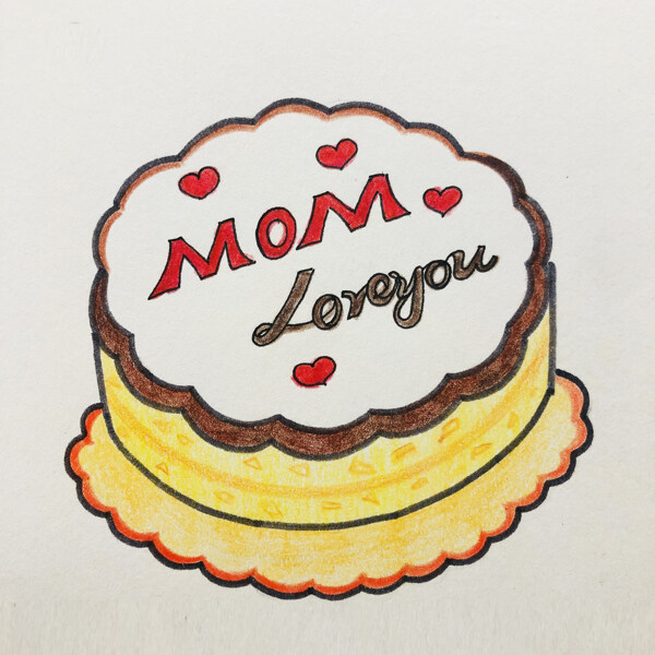 母亲节手绘LOVE蛋糕