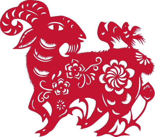 2015羊年新剪紙矢量素材