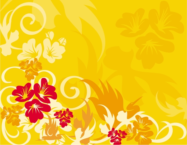 金色花卉花纹背景