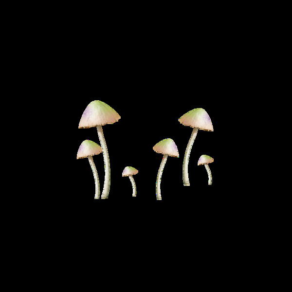 手绘可爱小蘑菇元素