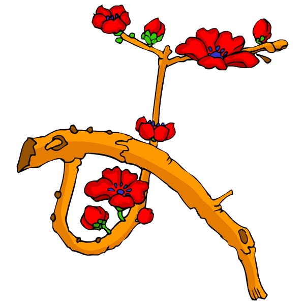 花卉古典插畫