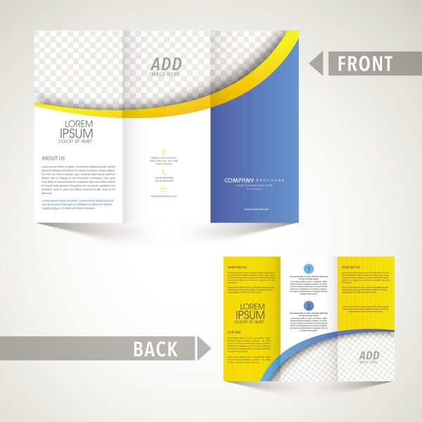 黄色和蓝色商业手册
