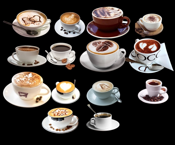 各种咖啡杯高清分层素材