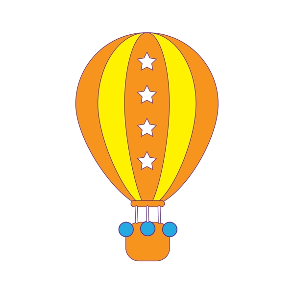 节日热气球卡通透明素材