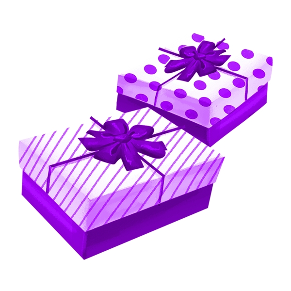 简约紫色礼盒装饰元素
