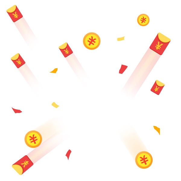 理財漂浮元素紅包金幣氣氛電商裝飾可商用