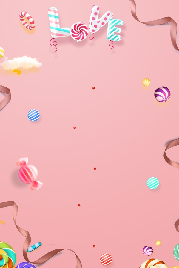 浪漫粉色糖果背景素材