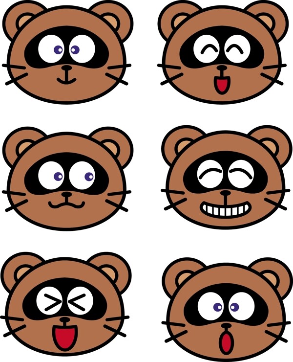 浣熊卡通表情图片