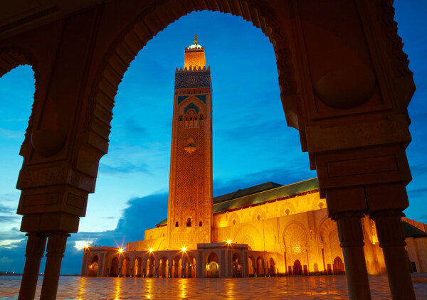 摩洛哥建筑夜景图片