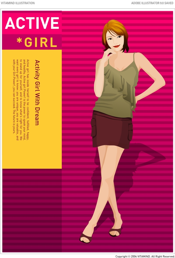 韩国女性海报矢量图57