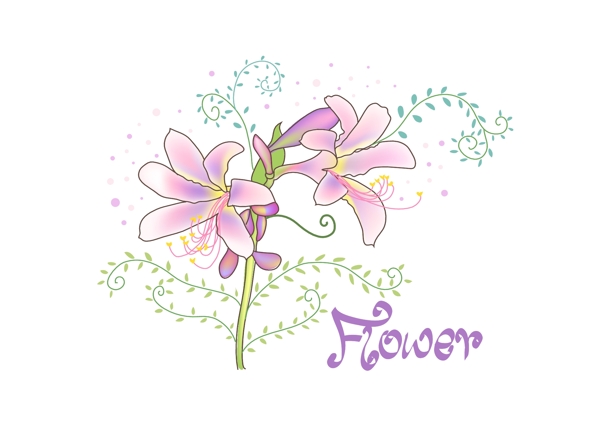 鮮艷花朵圖案矢量圖