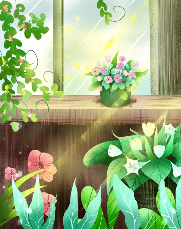 原創(chuàng)小清新插畫春分