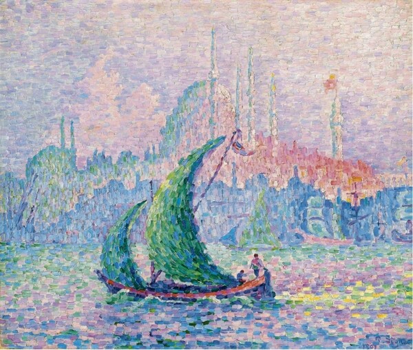 PaulSignacTheGoldenHorn1907畫家風(fēng)景畫靜物油畫建筑油畫裝飾畫
