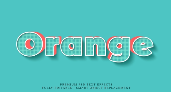 字体样式橙色边框卡通效果