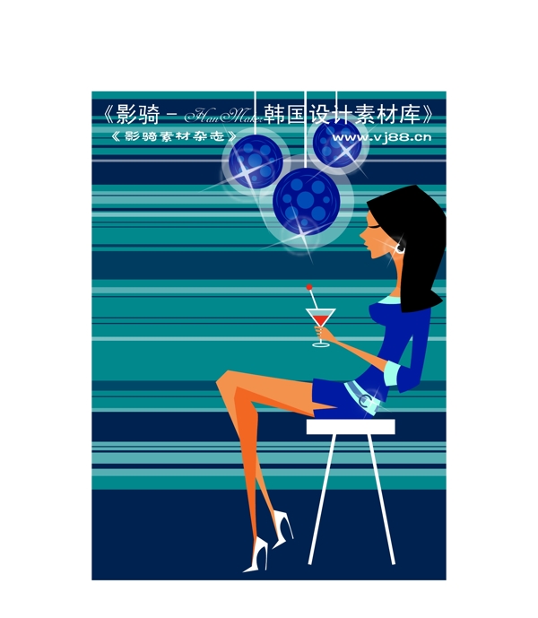 時(shí)尚人物女性休閑矢量AI0263