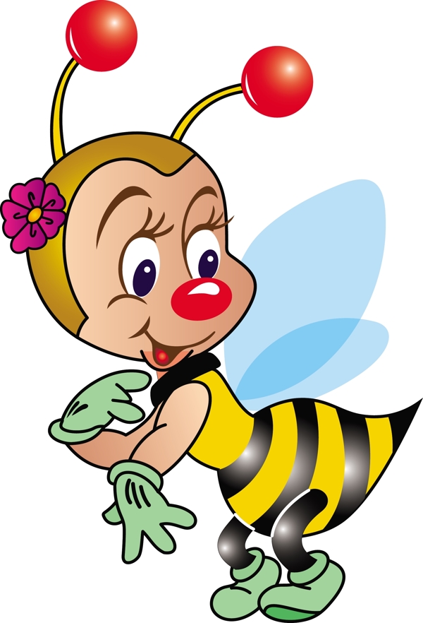 可爱的蜜蜂卡通形象矢量素材