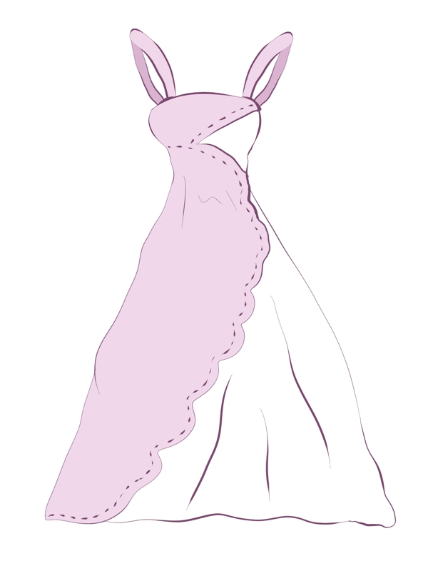 紫色吊带婚纱