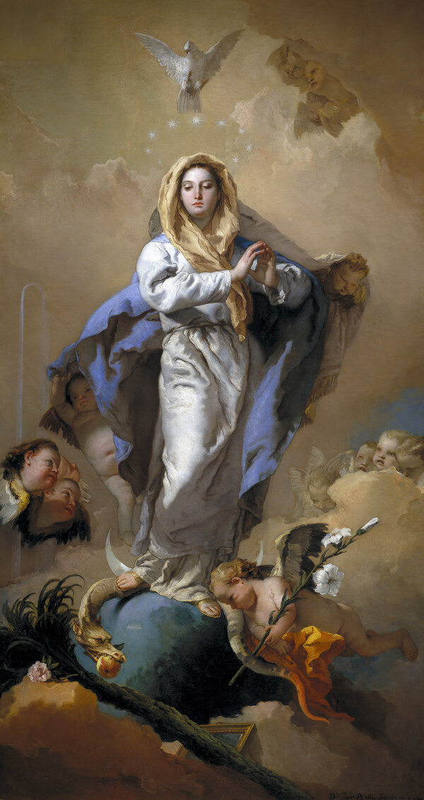 TiepoloGiambattistaTheImmaculateConception176769畫(huà)家動(dòng)物油畫(huà)飛行動(dòng)物裝飾畫(huà)