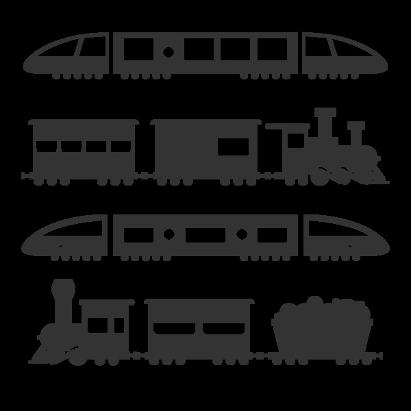 黑色火车插图免抠png透明图层素材