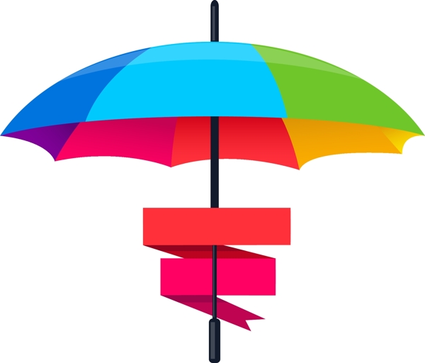 矢量彩色雨伞元素