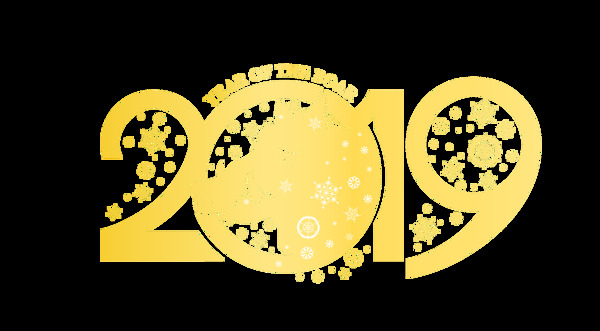 金色扁平2019藝術(shù)字