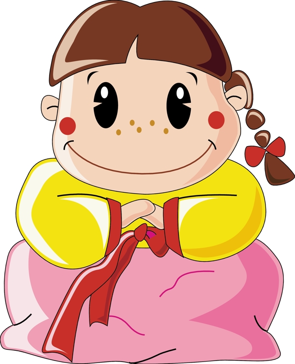 印花矢量圖人物少女兒童民族免費(fèi)素材