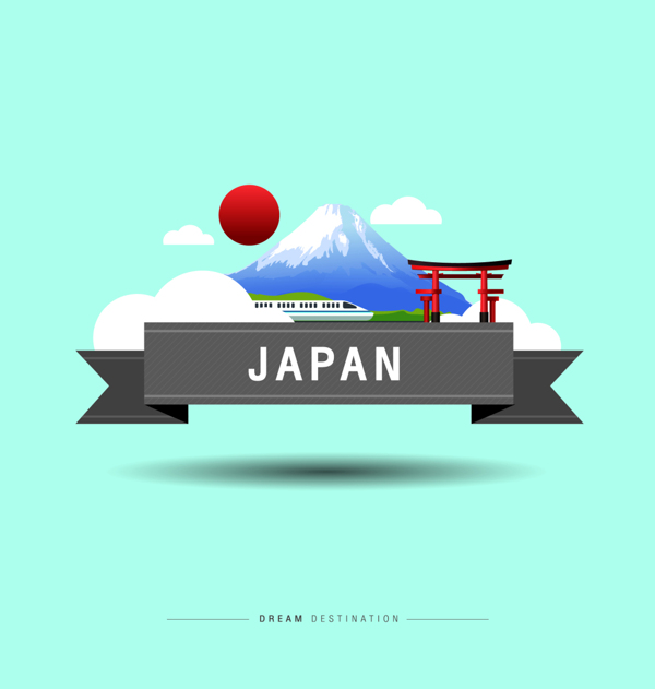 趣味日本旅行富士山插画