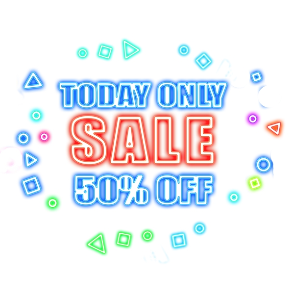 霓虹燈風(fēng)格SALE打折促銷標(biāo)簽