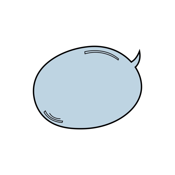 蓝色圆形可爱简约气泡对话框