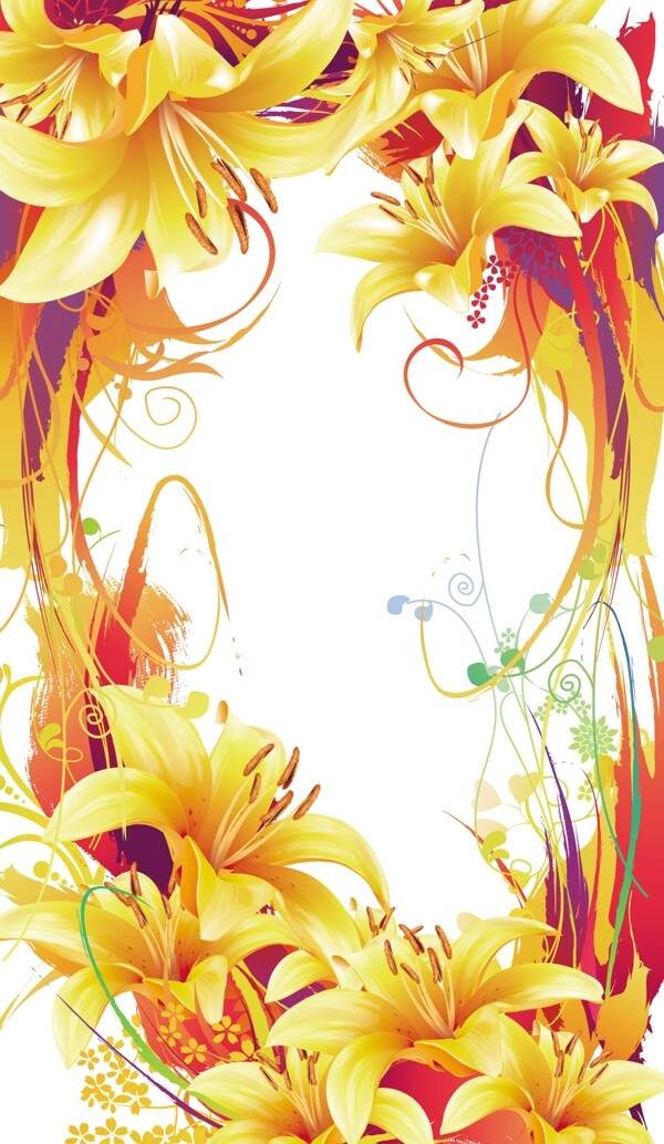 展板背景百合花