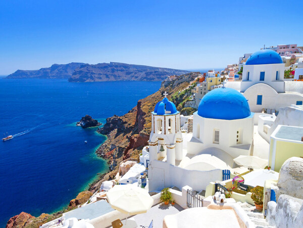 希腊圣托里尼岛唯美自然风景