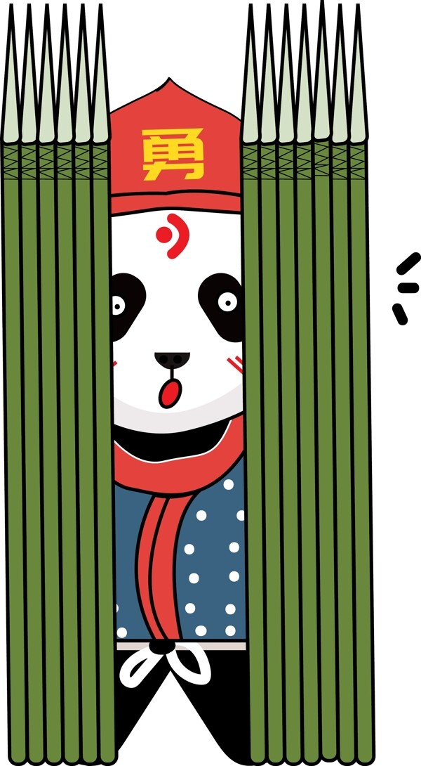原创卡通大熊猫表情包配图元素