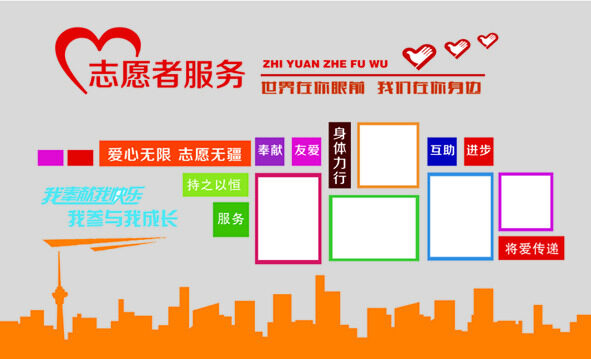 志愿者服務(wù)文化墻