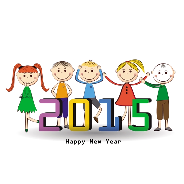 2015兒童新年背景素材
