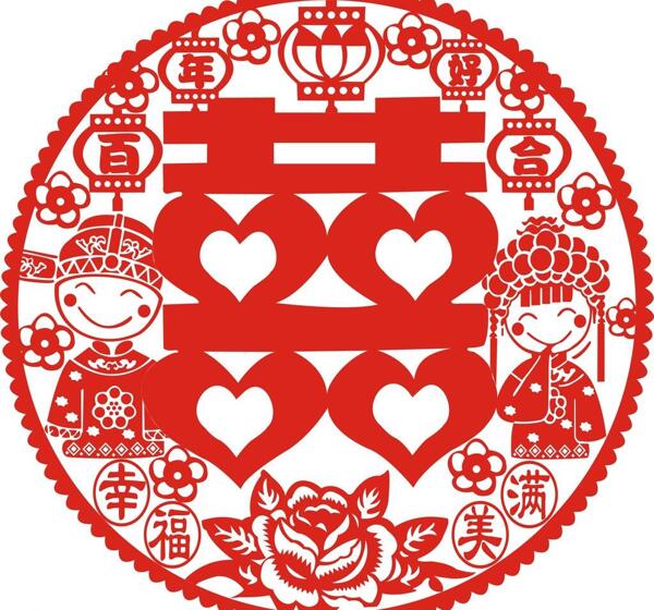 喜字新郎新娘喜圖片